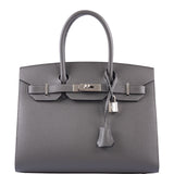 HermesBirkin 30 Sellier Gris Meyer Epsom Palladium Hardware