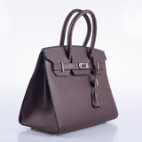 Hermes Birkin 30 Sellier Rouge Epsom Palladium Hardware