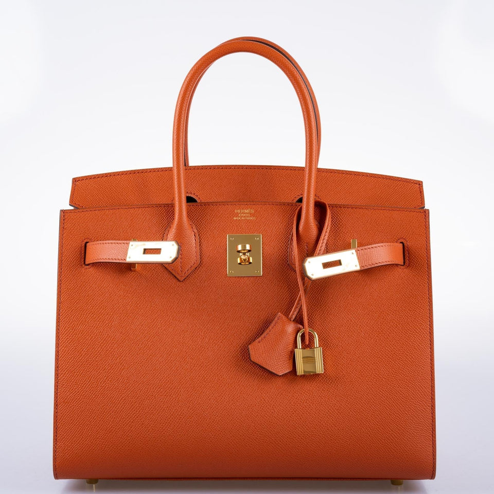 HermesBirkin 30 Sellier Terre Battue Epsom Leather Gold Hardware