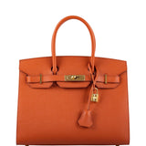 HermesBirkin 30 Sellier Terre Battue Epsom Leather Gold Hardware