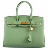 HermesBirkin 30 Sellier Vert Criquet Madame Grain Gold Hardware - 2020, Y