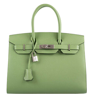 HermesBirkin 30 Sellier Vert Criquet Madame Grain Palladium Hardware - 2020, Y