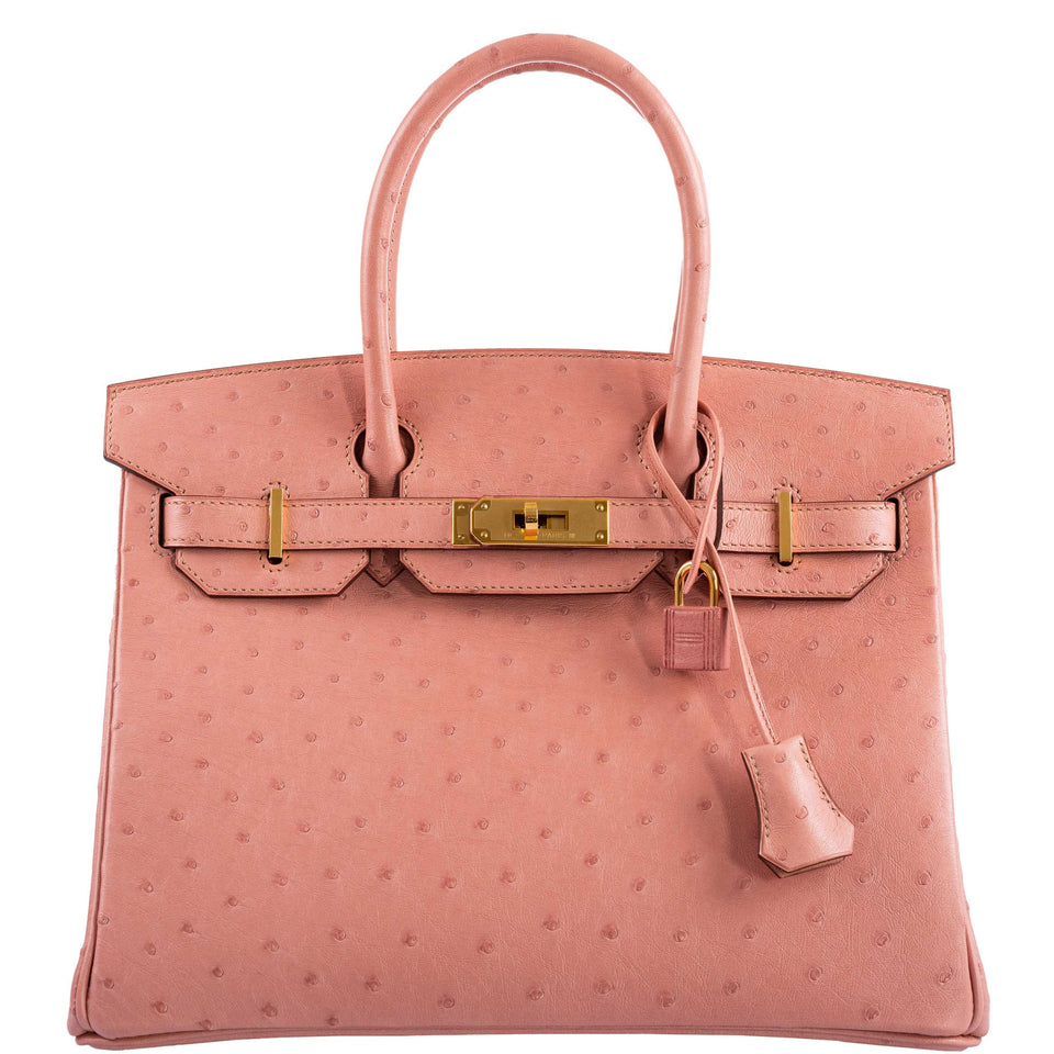 HermesBirkin 30 Terre Cuite Ostrich Gold Hardware - 2020, Y