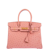 HermesBirkin 30 Terre Cuite Ostrich Gold Hardware