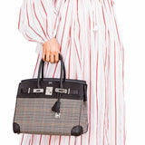 HermesBirkin 30 Togo And Plaid Wool Lainage - Rare Runway Bag