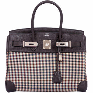 HermesBirkin 30 Togo And Plaid Wool Lainage - Rare Runway Bag