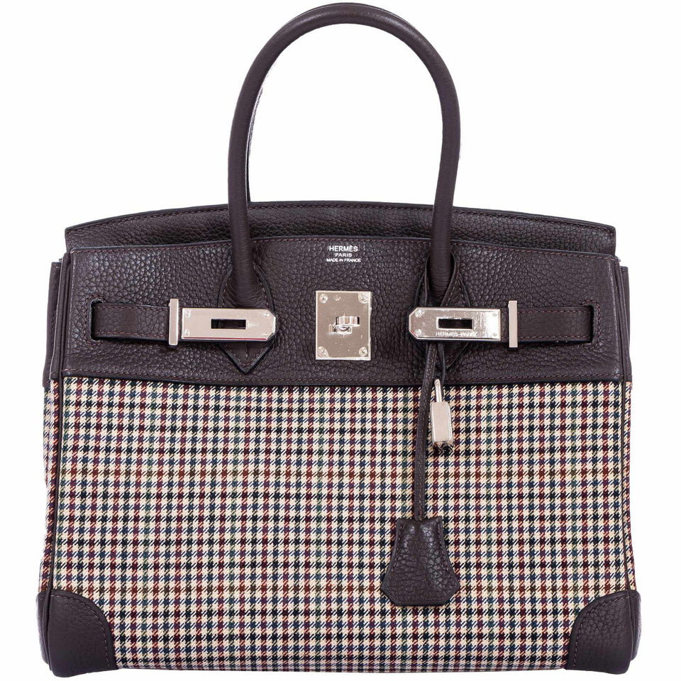 HermesBirkin 30 Togo And Plaid Wool Lainage - Rare Runway Bag