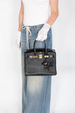 Hermes Birkin 30 Touch Black Shiny Niloticus Crocodile and Novillo Gold Hardware