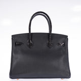 Hermes Birkin 30 Touch Black Shiny Niloticus Crocodile and Novillo Gold Hardware