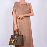 HermesBirkin 30 Verso Taupe & Blue Agate Clemence Palladium Hardware - 2020, Y