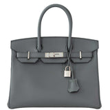 HermesBirkin 30 Vert Amande Epsom with Palladium Hardware - 2021, Z