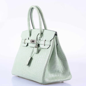 Hermes Birkin 30 Vert D'Eau Matte Alligator Palladium Hardware
