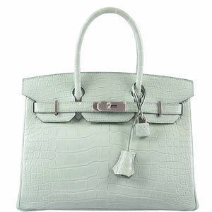 Hermes Birkin 30 Vert D'Eau Matte Alligator Palladium Hardware