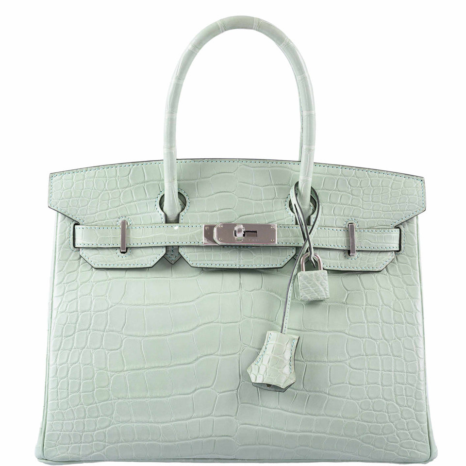 Hermes Birkin 30 Vert D'Eau Matte Alligator Palladium Hardware