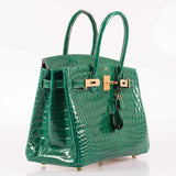 HermesBirkin 30 Vert Emerald Niloticus Crocodile Gold Hardware