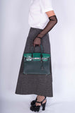 HermesBirkin 30 Vert Emeraude Porosus Crocodile, Vert Titien Multi-Leather & Rose Azalée Patchwork Palladium Hardware
