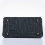 Hermes Birkin 30 Vert Foncé Matte Niloticus Crocodile Gold Hardware
