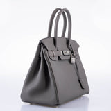 HermesBirkin 30 Vert Gris Togo with Palladium Hardware - 2020, Y