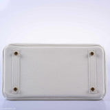 Hermes Birkin 30 White Clemence Gold Hardware