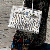 HermesBirkin 30 White Clemence “Warrior Birkin” Palladium Hardware * JaneFinds Custom Shop