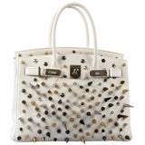 HermesBirkin 30 White Clemence “Warrior Birkin” Palladium Hardware * JaneFinds Custom Shop