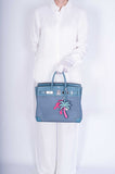 Hermes Birkin 32 HAC Denim & Blue Jean Gulliver Leather Palladium Hardware