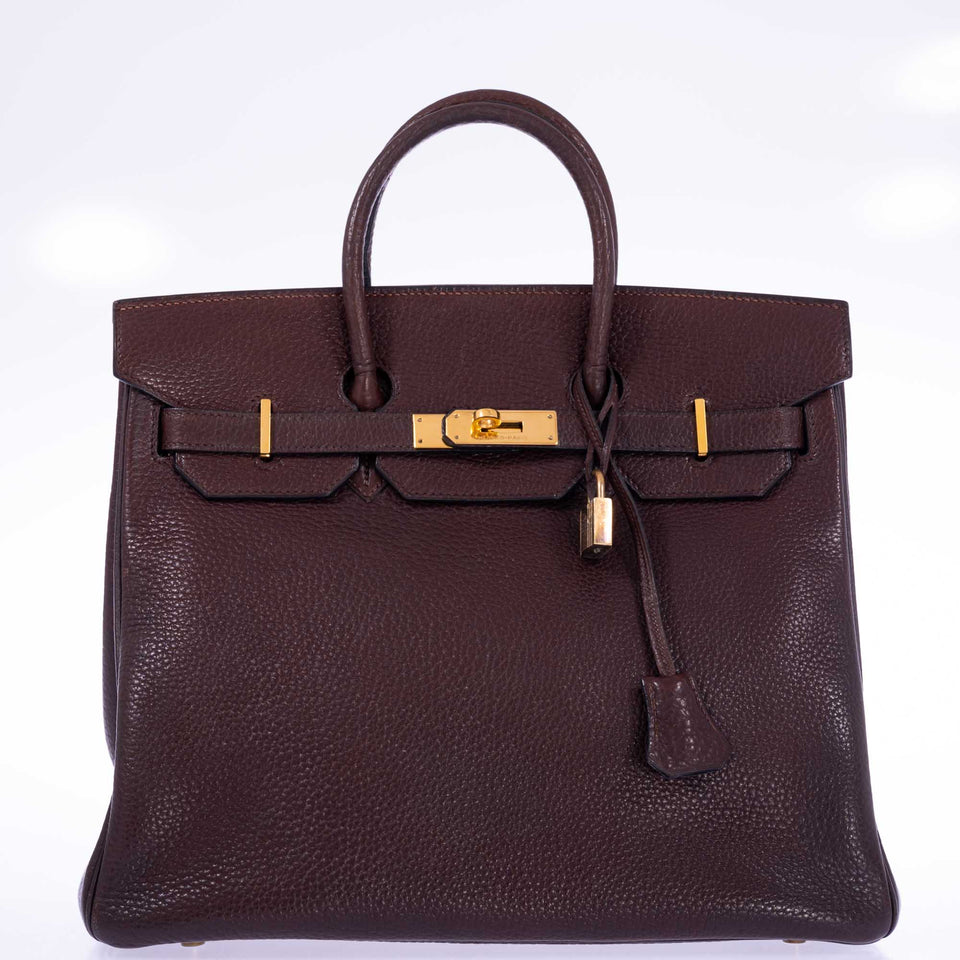 Hermes Birkin 32 HAC Ebene Ardenne Gold Hardware