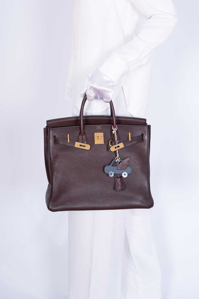 Hermes Birkin 32 HAC Ebene Ardenne Gold Hardware