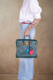 Hermes Birkin 32 HAC Vert Fonce Ardenne Leather Gold Hardware