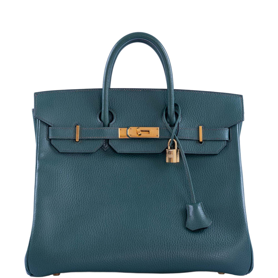 Hermes Birkin 32 HAC Vert Fonce Ardenne Leather Gold Hardware
