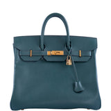 Hermes Birkin 32 HAC Vert Fonce Ardenne Leather Gold Hardware