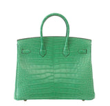 HermesMatte Alligator Birkin 35 Cactus Bag GHW