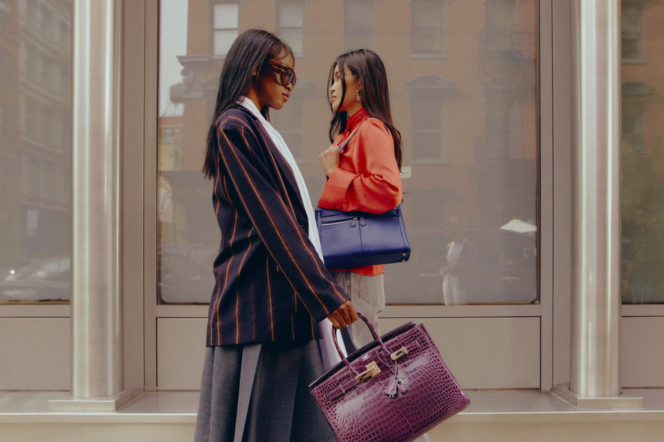 Hermes Birkin 35 Amethyst Porosus Crocodile with Palladium Hardware