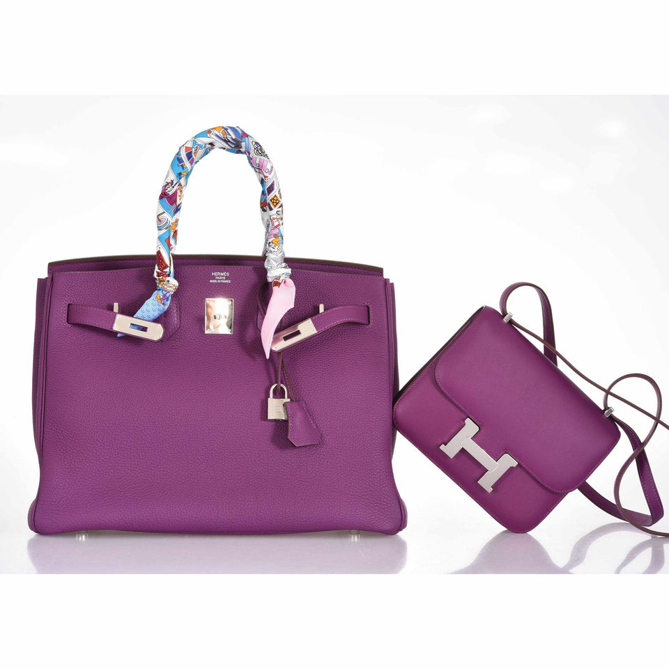 Hermes Birkin 35 Anemone Togo Palladium Hardware