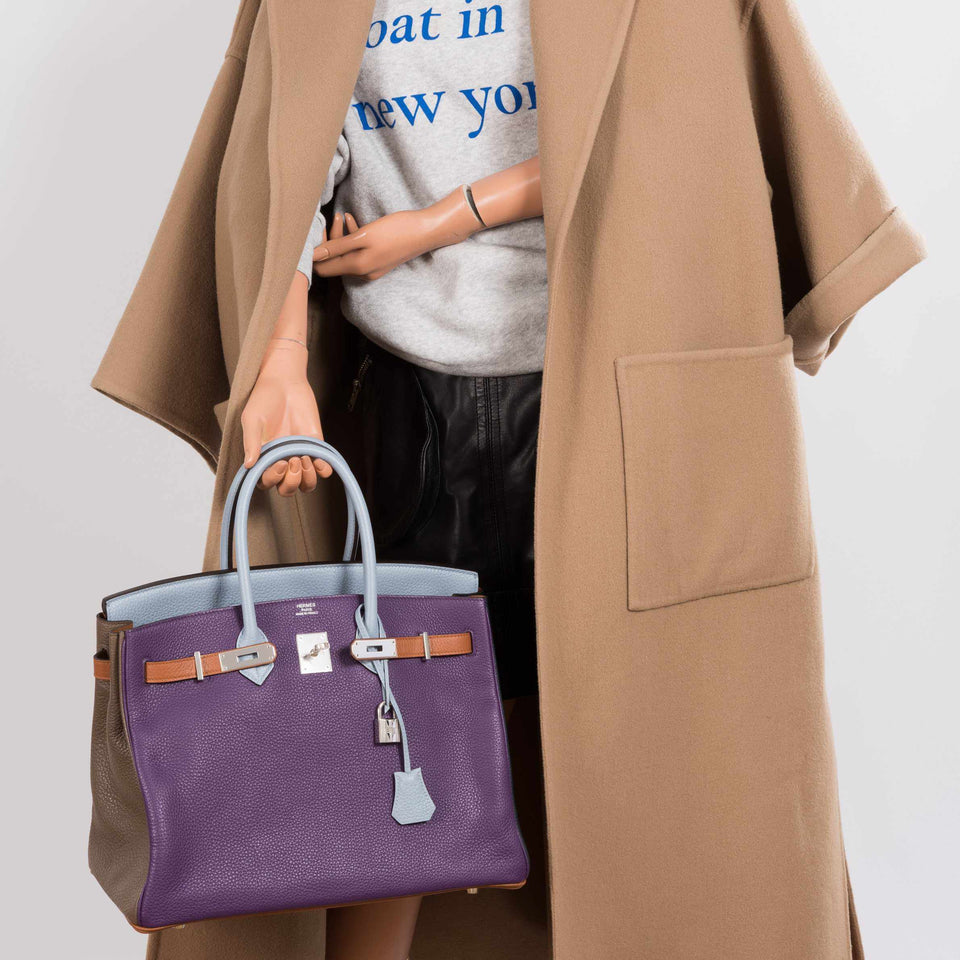 Hermes Birkin 35 Arlequin Harlequin Clemence Palladium Hardware | Limited