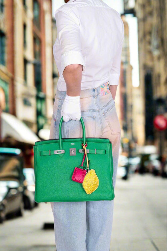 Hermes Birkin 35 Bambou (Bamboo) Green Togo with Palladium Hardware