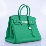 Hermes Birkin 35 Bambou (Bamboo) Green Togo with Palladium Hardware