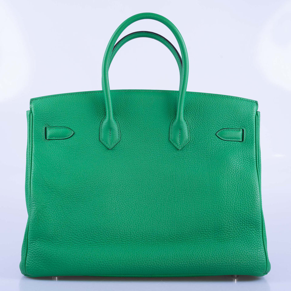 Hermes Birkin 35 Bambou (Bamboo) Green Togo with Palladium Hardware