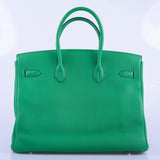 Hermes Birkin 35 Bambou (Bamboo) Green Togo with Palladium Hardware