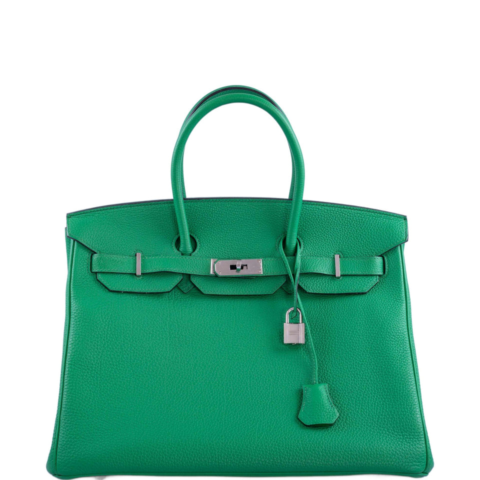 Hermes Birkin 35 Bambou (Bamboo) Green Togo with Palladium Hardware