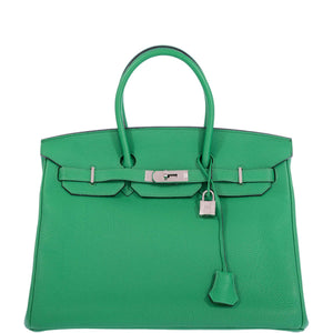 Hermes Birkin 35 Bambou Green Togo with Palladium Hardware