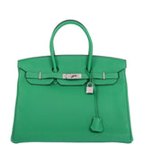 Hermes Birkin 35 Bambou Green Togo with Palladium Hardware