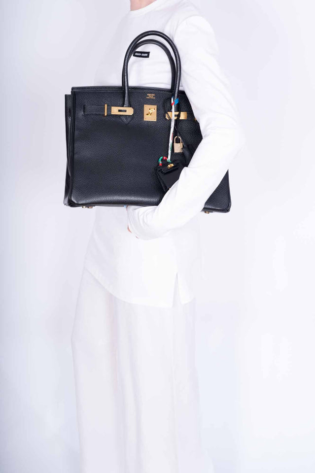 Hermes Birkin 35 Black Ardennes Gold Hardware