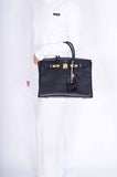 Hermes Birkin 35 Black Ardennes Gold Hardware