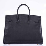 Hermes Birkin 35 Black Ardennes Gold Hardware