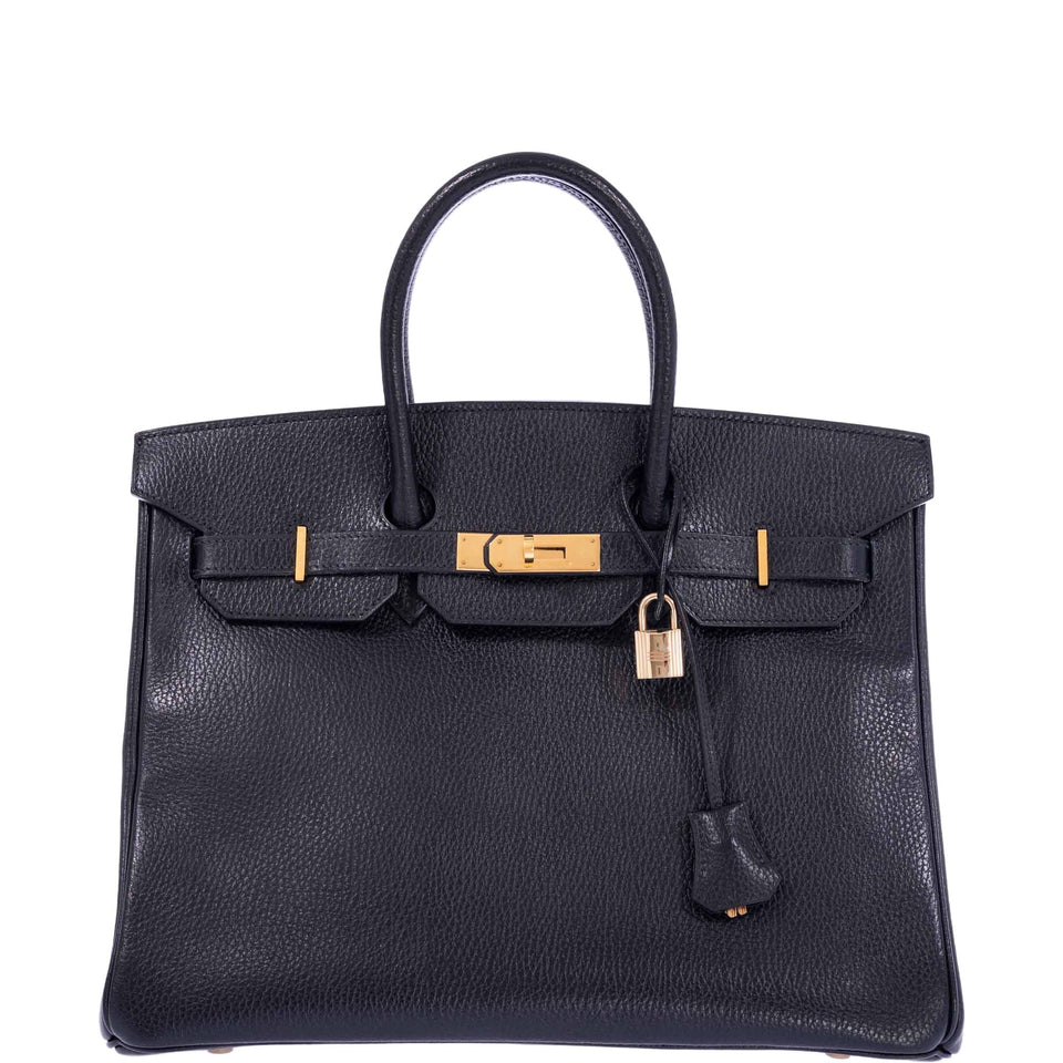 Hermes Birkin 35 Black Ardennes Gold Hardware