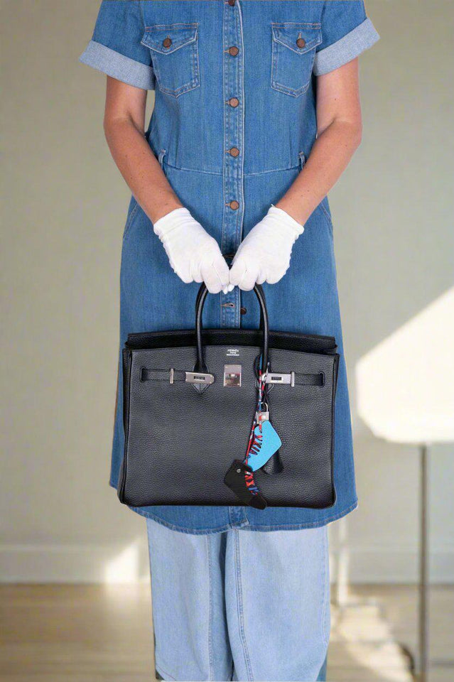 Hermes Birkin 35 Black Ardennes Palladium Hardware