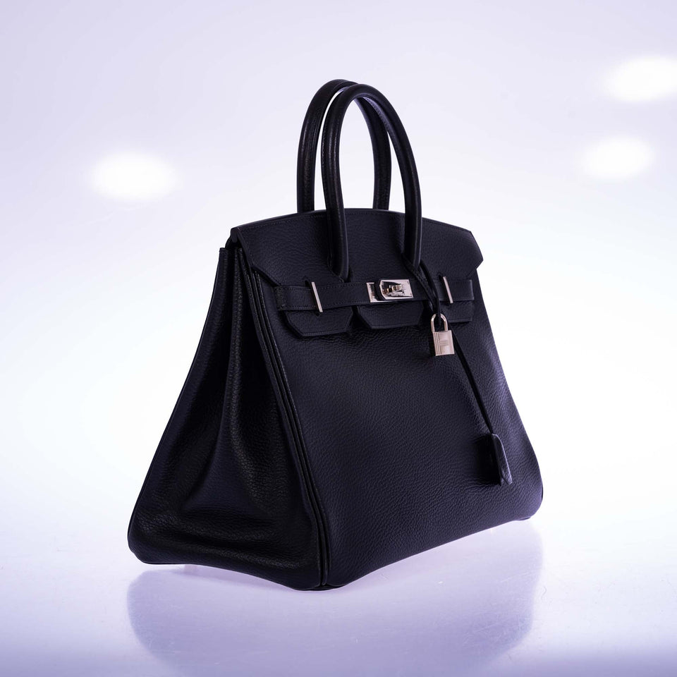 Hermes Birkin 35 Black Ardennes Palladium Hardware