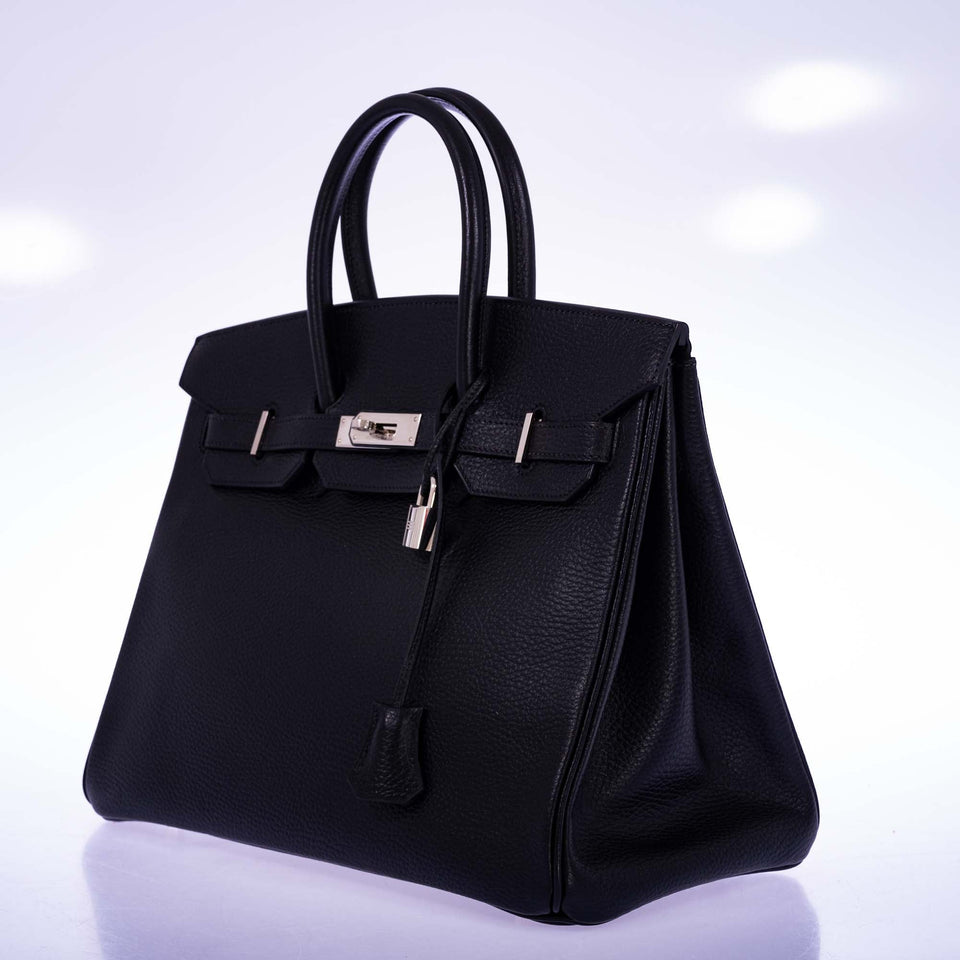 Hermes Birkin 35 Black Ardennes Palladium Hardware
