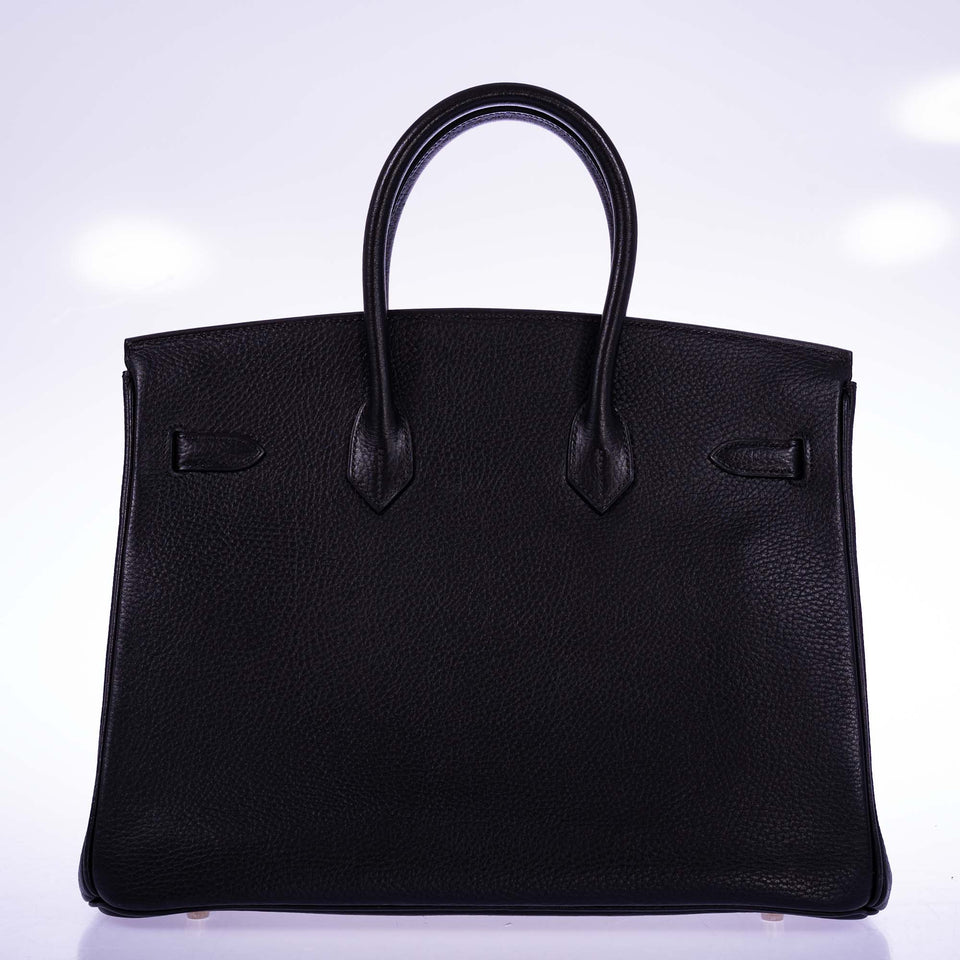 Hermes Birkin 35 Black Ardennes Palladium Hardware